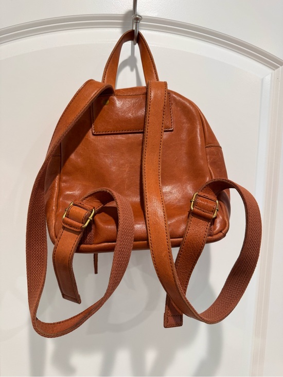 Madewell Lorimer Classic Mini Tan Full Leather Mini Backpack barely used main image 11